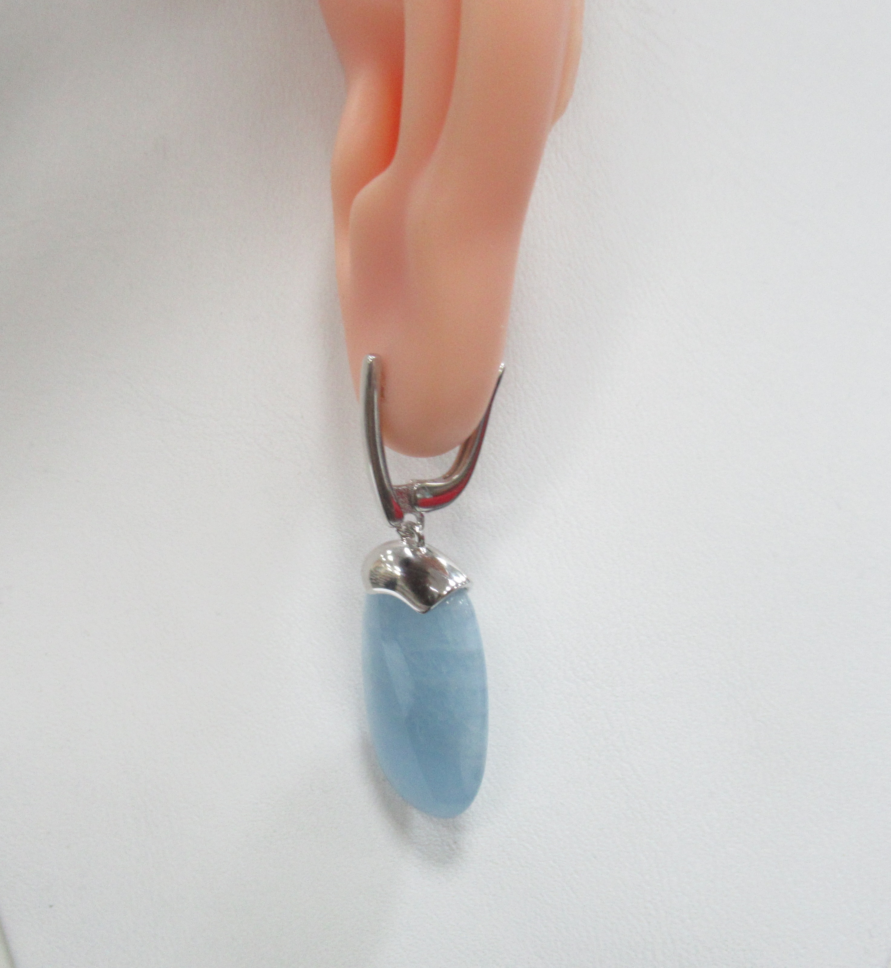 Серебряные серьги с аквамаринами